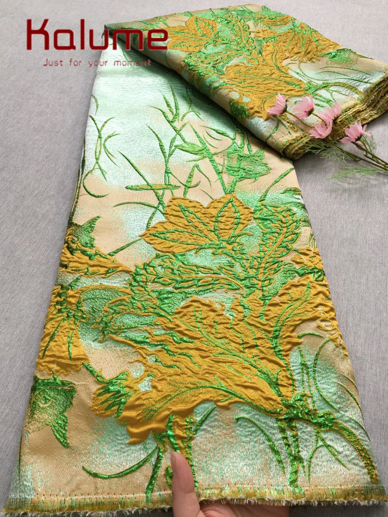 

Kalume African Gilding Jacquard Brocade Lace Fabric 2026 High Quality Nigerian Tulle Lace Material for Brides Wedding Dresses