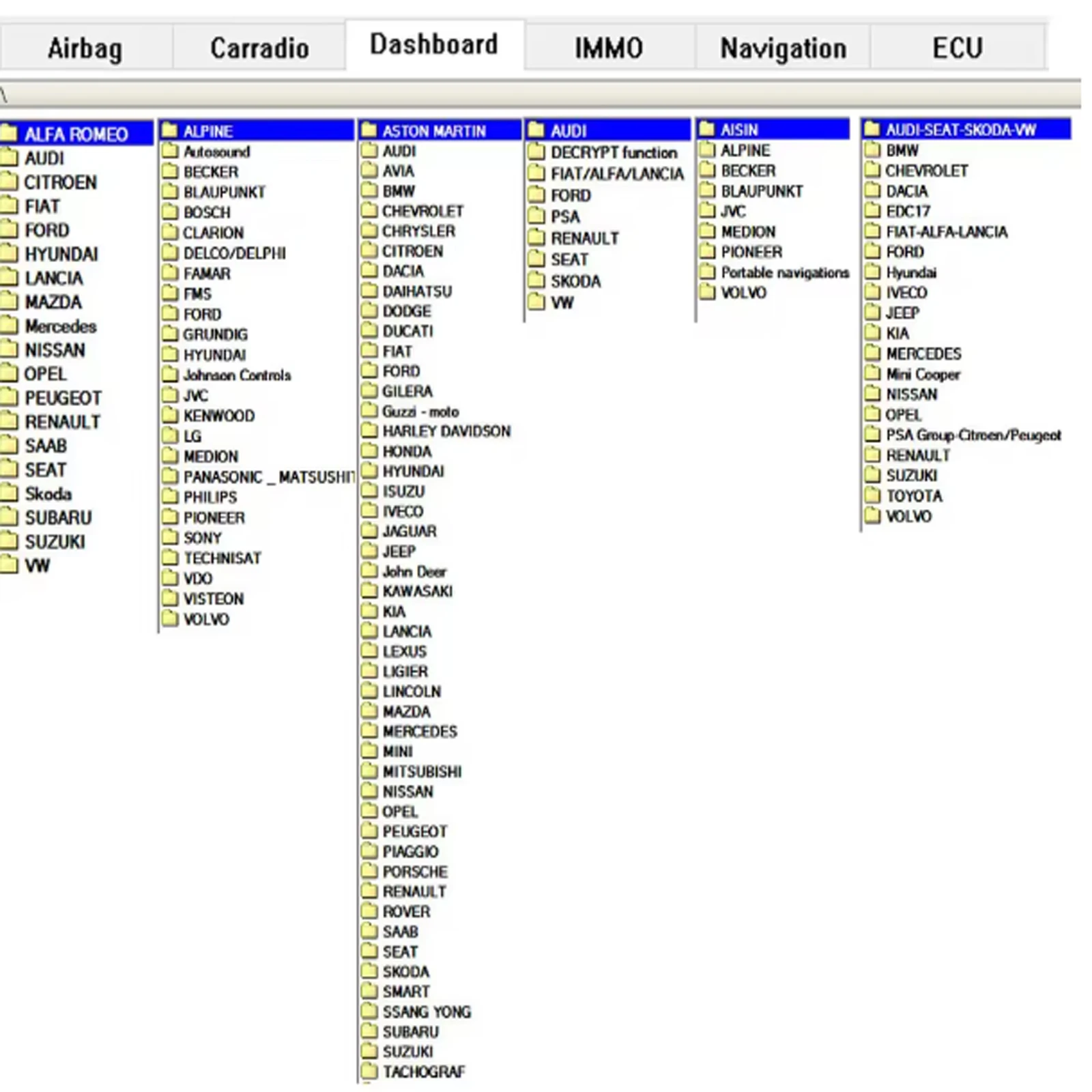 2025 Hot NYO 4 أكياس هوائية آمنة لقاعدة البيانات الكاملة + لوحة القيادة + راديو السيارة + IMMO + برنامج إصلاح البيانات الأوتوماتيكي للملاحة يدعم Win7/8/10