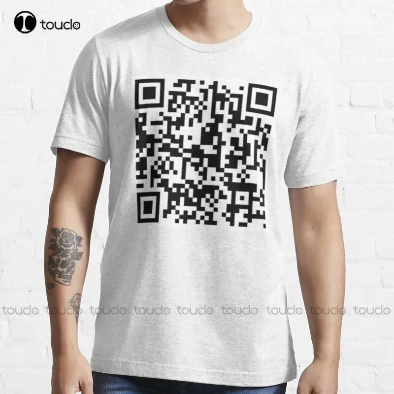 New Rickroll Qr Code Rick Astley Never Gonna Give You Up T-Shirt Cotton Men Tee Shirt Custom Gift Tee Shirt Streetwear