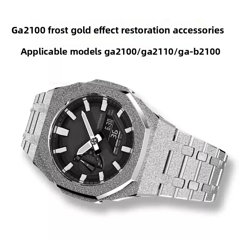 Модификация GA2100, металлический мужской комплект модов «сделай сам», для Casio G-SHOCK GA-2100 GA-2110, корпус из нержавеющей стали, ремешок для часов, замена CasiOak
