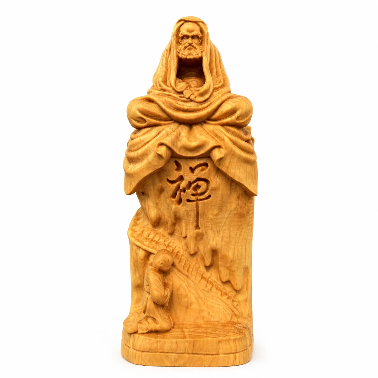 Hand Carved Thuja Wood Bodhidharma Figurine Artistic Zen Sculpture for Chinese Traditional Home Office Tabletop Decor Gift