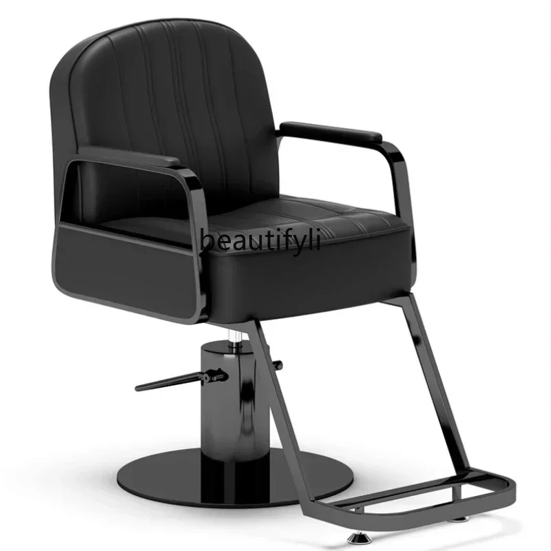 

New Arrivals Hair Salon Trendy Barber Shop Hair Cutting Dyeing and Perming Seat for Hair Salon Adjustable and down Barber Chair