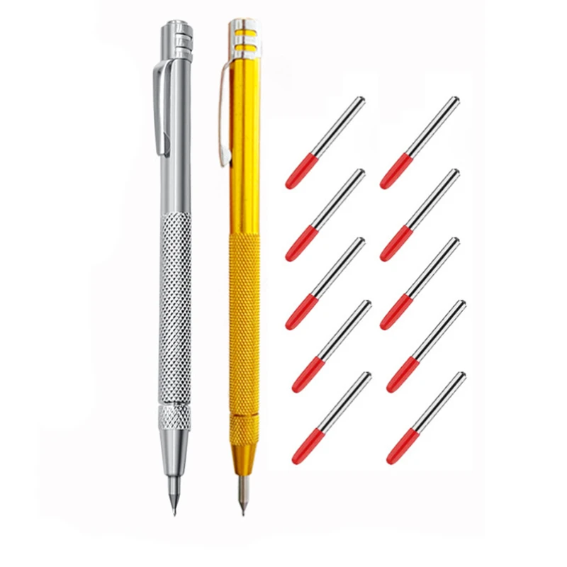 Newest Diamond Tile Marking Pen Set,Precision Metalworking Woodworking Tools For Cutting Punching Glass Tiles Utility Knife Pen