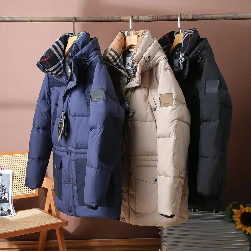 

Ding u 90 White Du down Mid-Length Puffer Jaet for Couples Men's Women's Winter Warm Casual Hooded Faionable