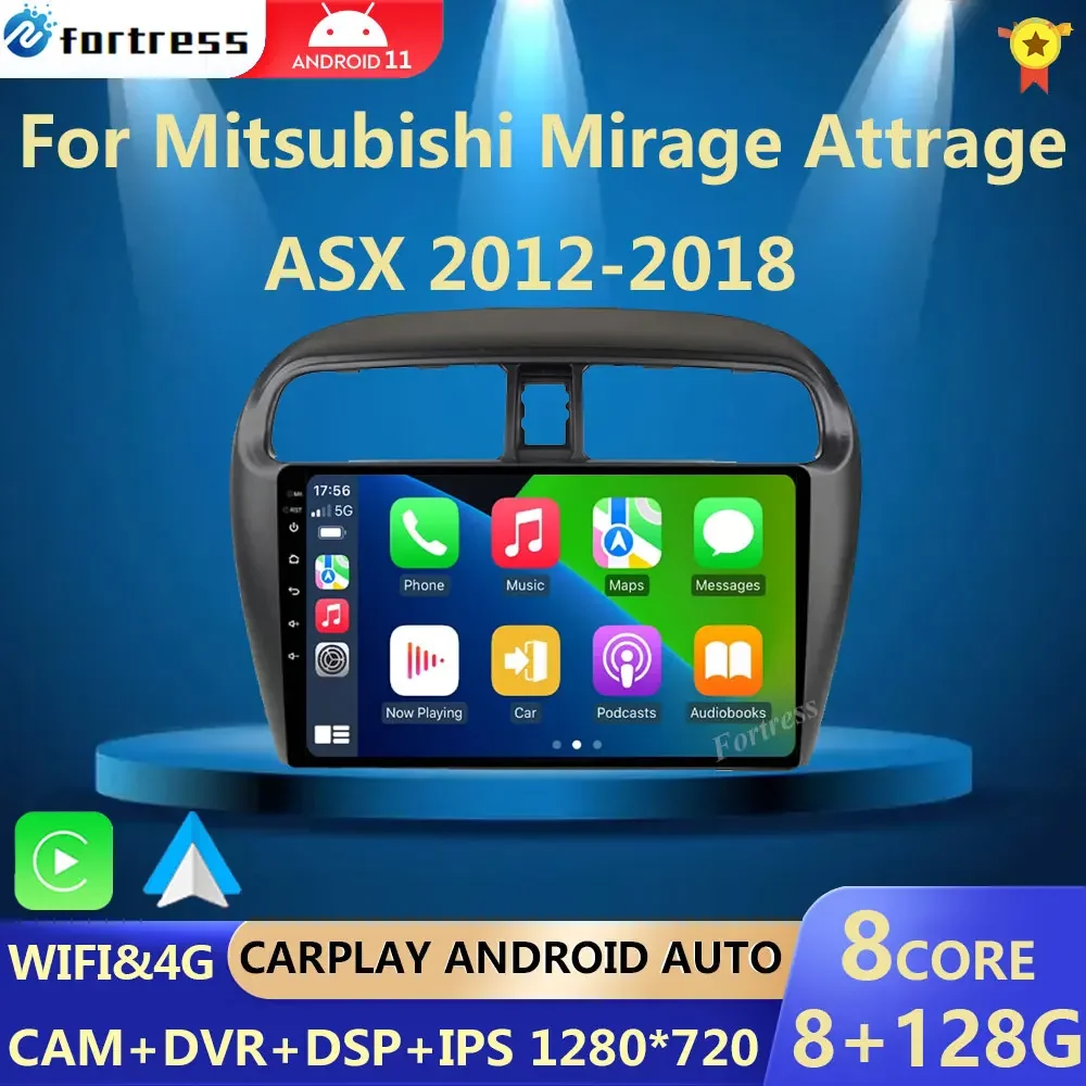 

Car Radio 2 Din Android Auto For Mitsubishi Mirage Attrage 2012-2018 Multimedia Players GPS Navigation Stereo Carplay