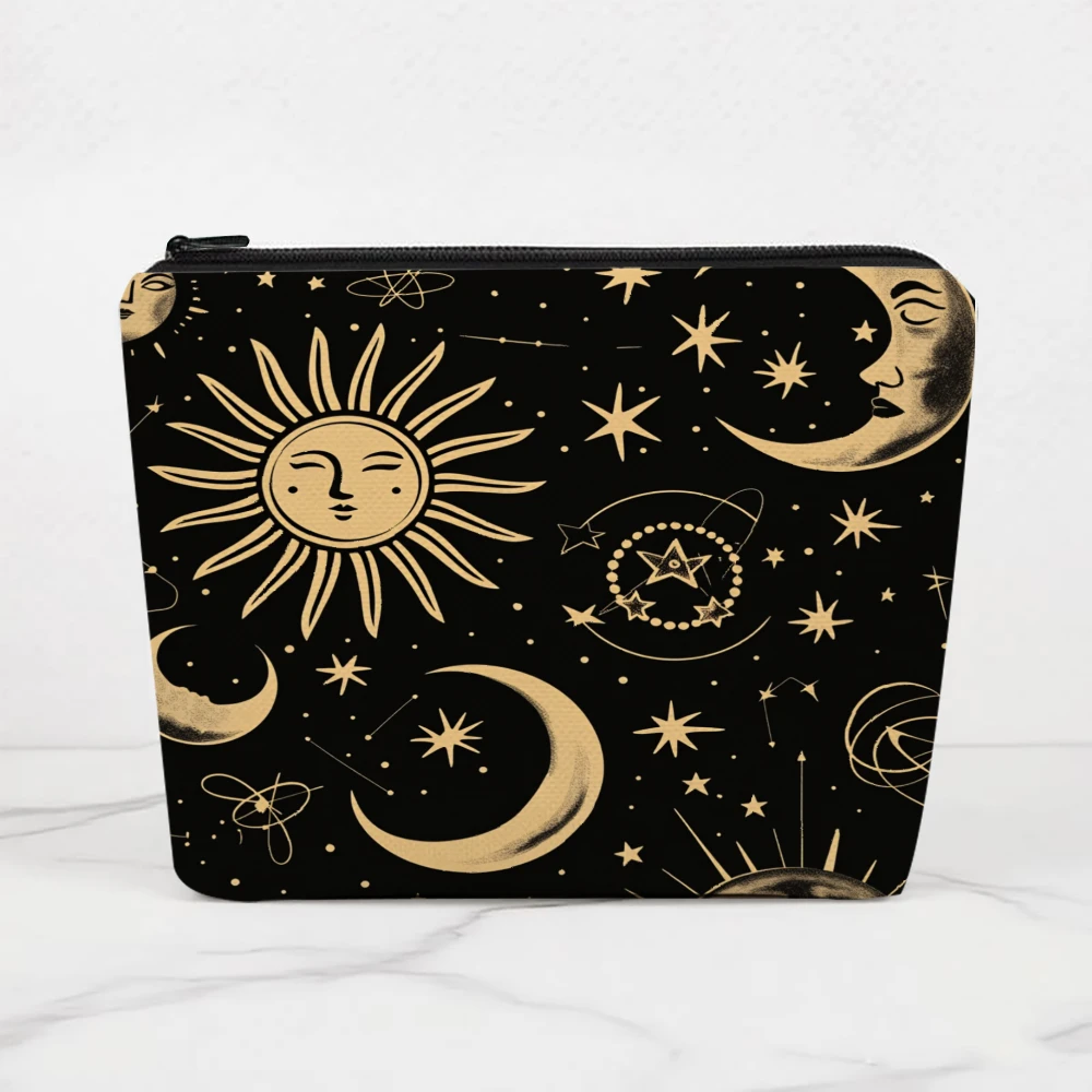 Sun Moon Stars Planets Cosmos Makeup Bags for Girls Cosmetic Pouch Toiletry Bag Pencil Case Travel Storage