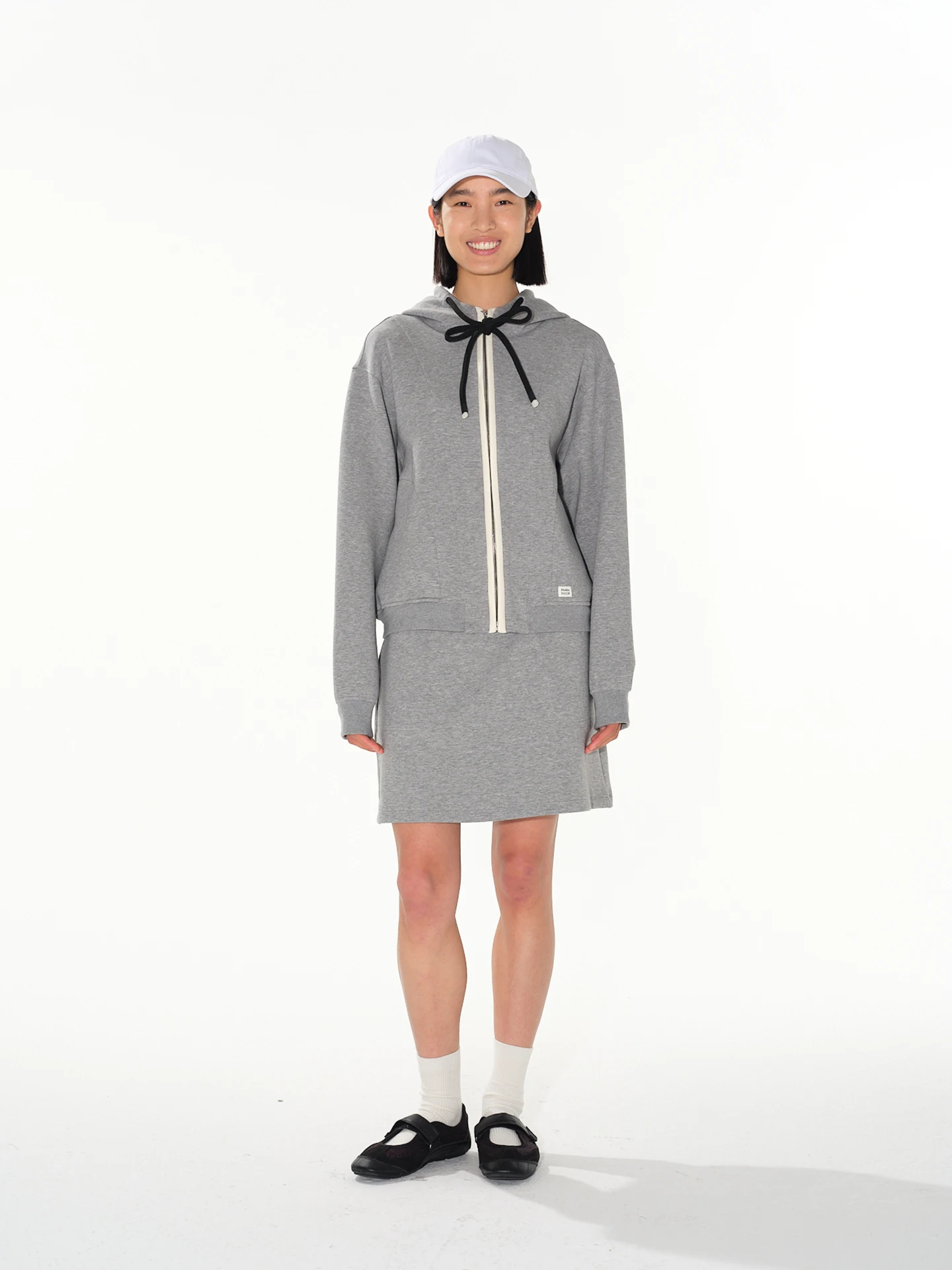 

Studiotill8 Color Blo Hoodie And High Waist A-Line Skirt Set for Women Casual Winter Faion Outfit Loose Fit Zipper Closure