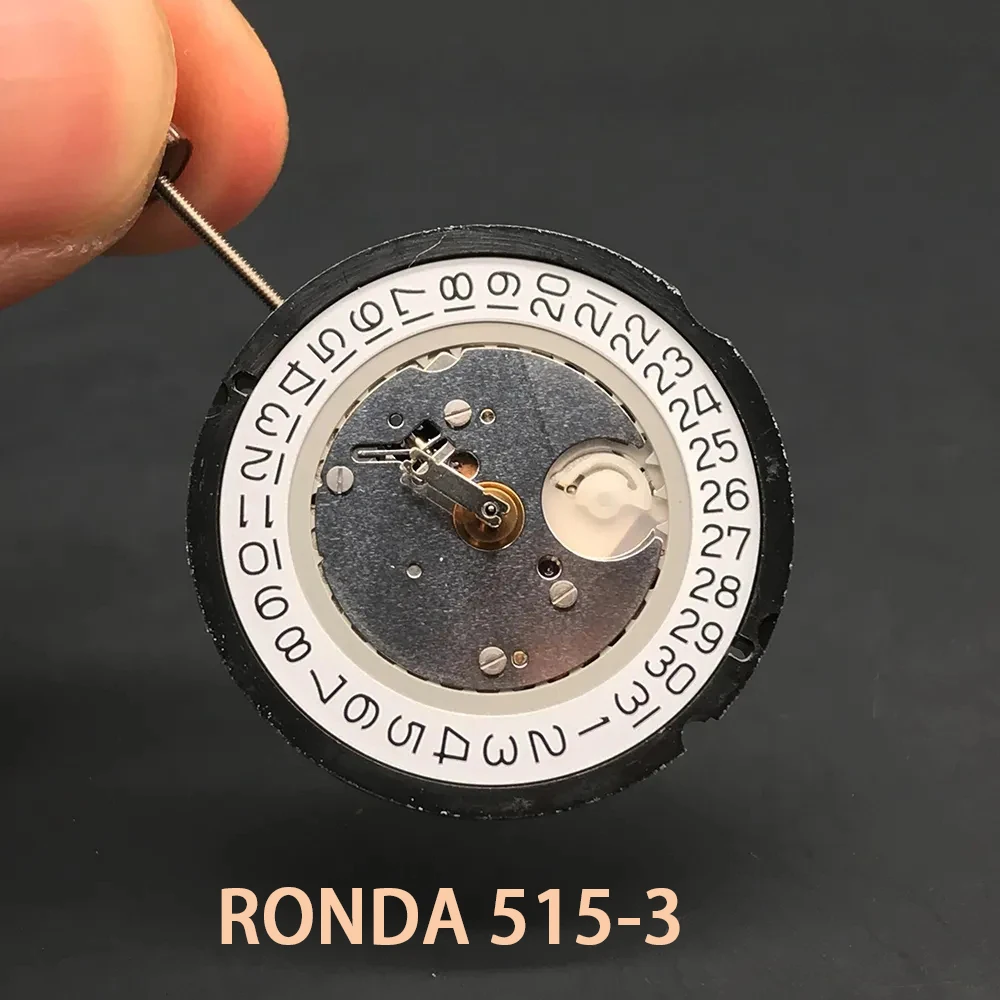 Parts Ronda 515 Quartz Movement 515-3 Battery 371 Renata with Datewheel 1 Jewels Brand Mechanism for Wristwatch Replace