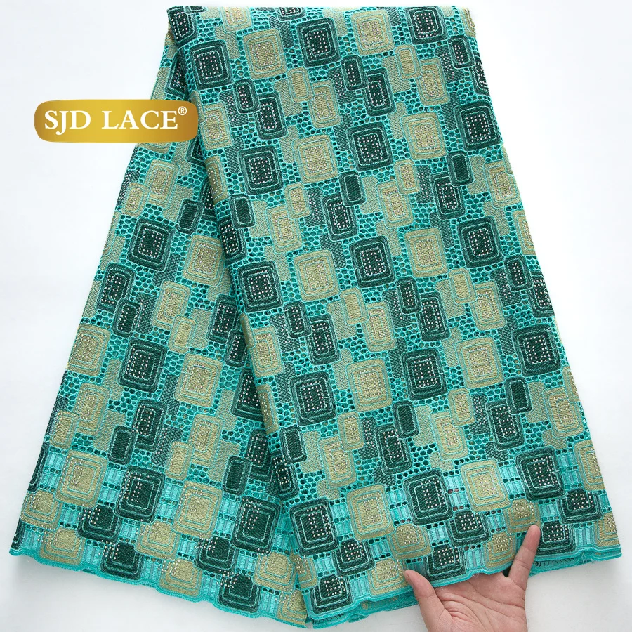 SJD الدانتيل السويسري الفوال الدانتيل أقمشة الدانتيل الأفريقي 2025 جودة عالية النيجيري القطن الدانتيل للخياطة النساء حفل زفاف 4477