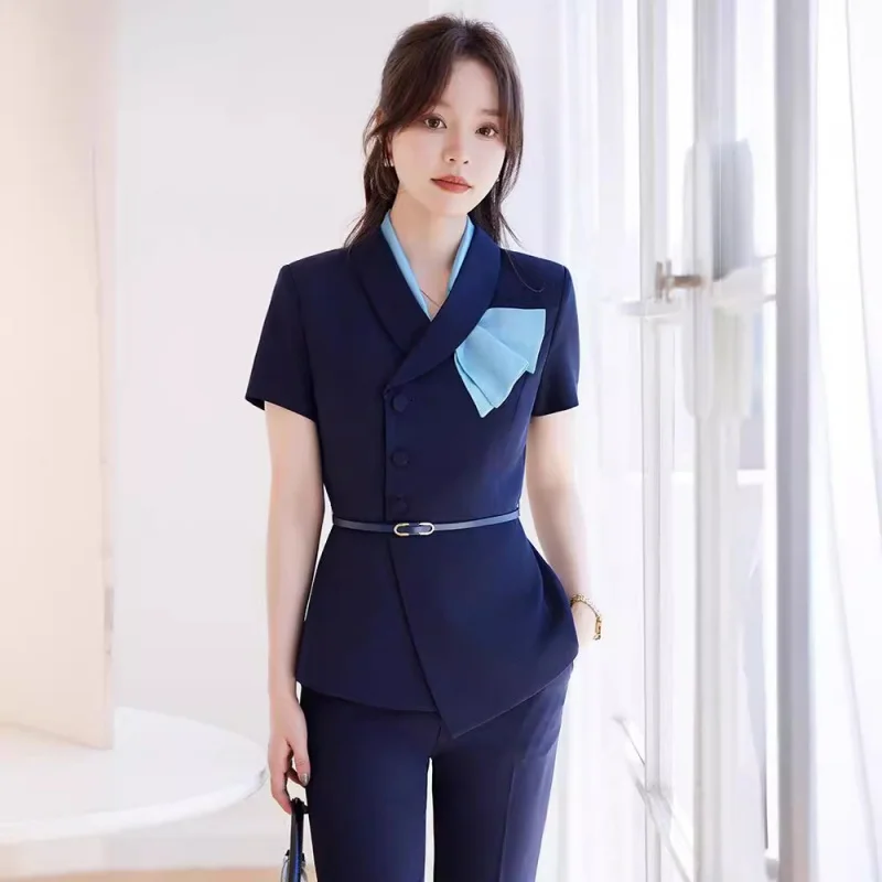 Jewelry Store Business Suit Women's Short-Sleeved Hotel Foreman Front Desk Cashier Formal Wear Beauty Salon Shopping Guide Work