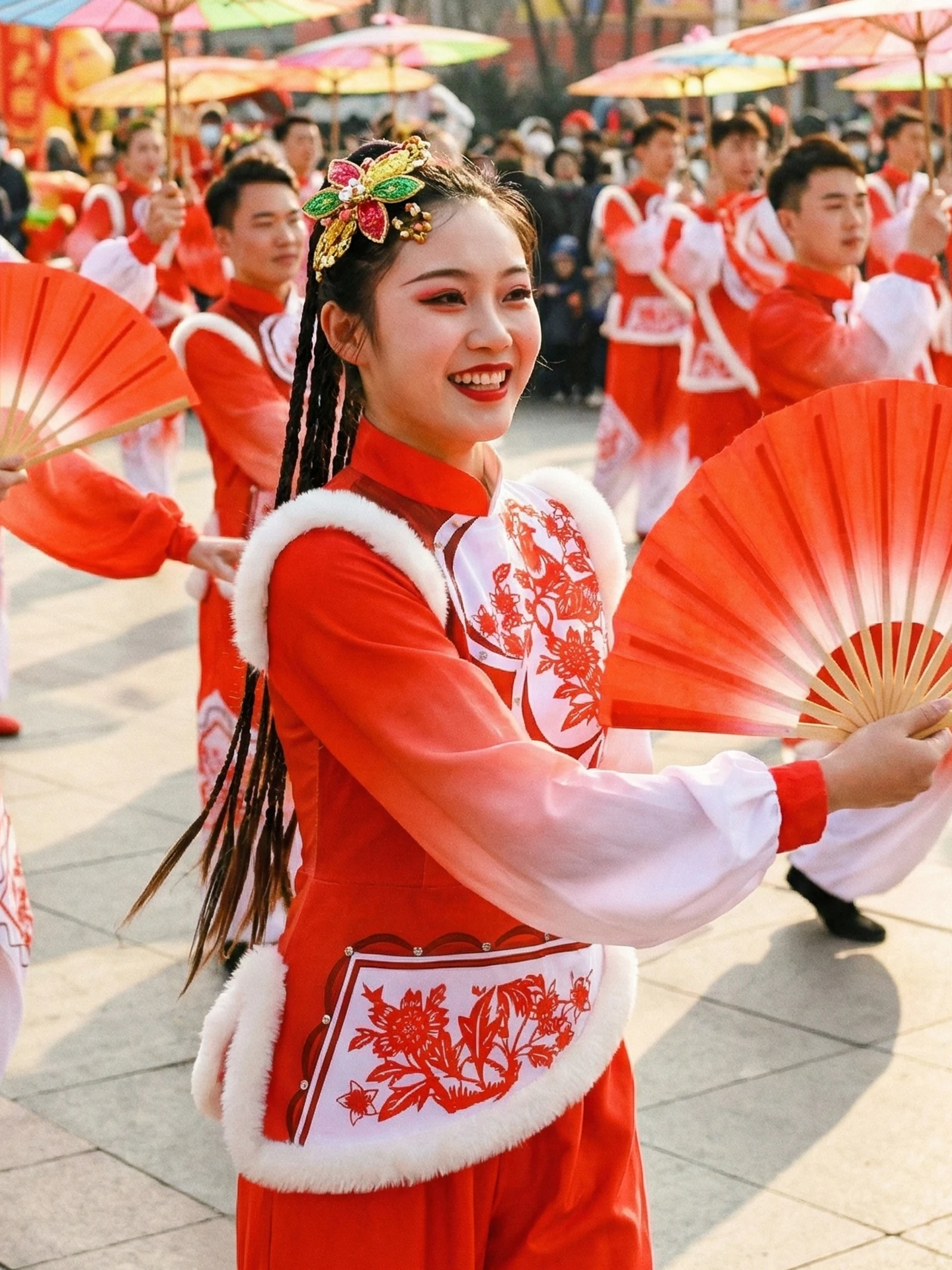 

2026 New Adult Northeast Jiaozhou Yangge Dance Costume Men's Women's Dragon Lion Drumming Waist Drum Celebration Performance ...