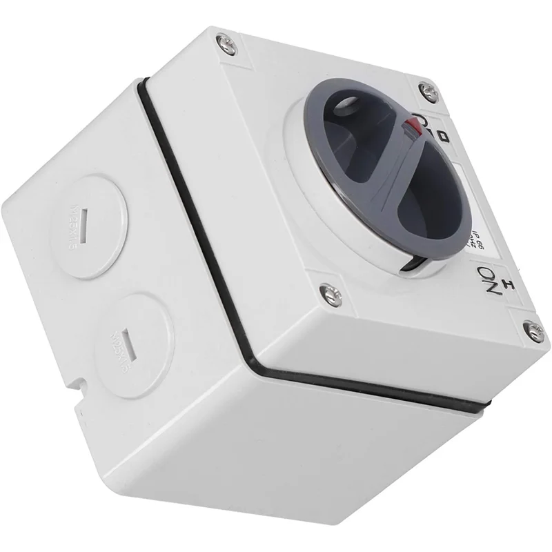 A76G-Waterproof Switch Outdoor Power Isolator On-Off Switch Dustproof Rotary Control Switch Socket With Accessories(3P40A)