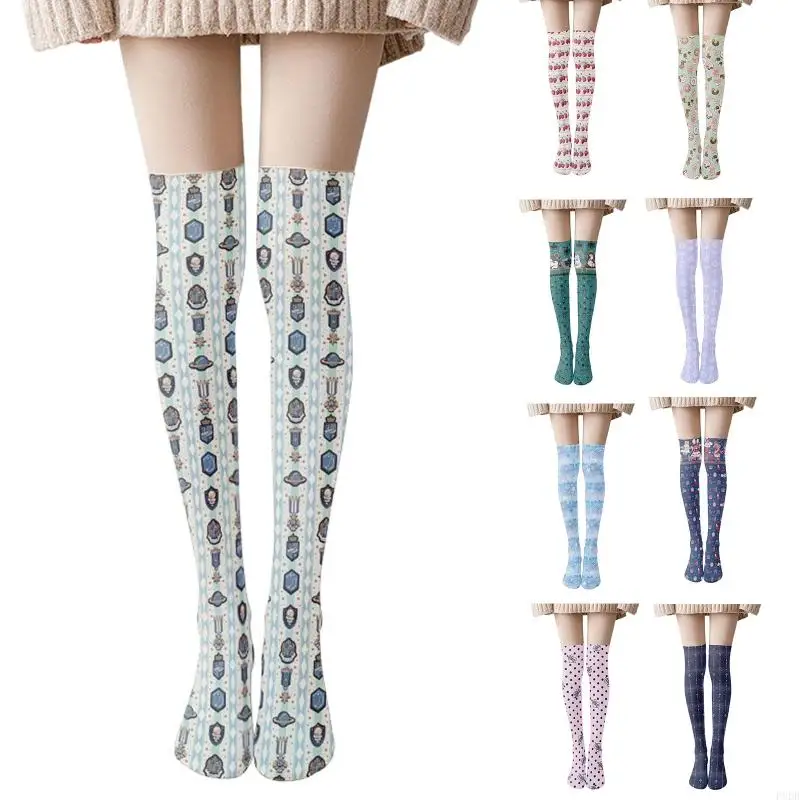 

P8DB Anime Thigh High Stockings Animal 3D Print Over Knee Socks