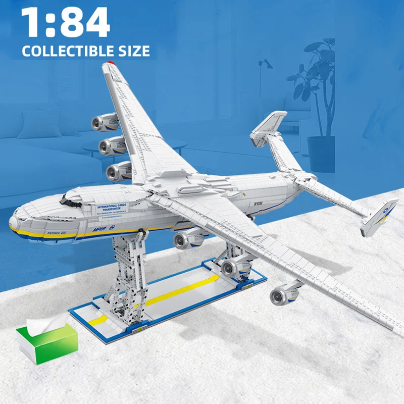 5350 قطعة An-225 نموذج طائرة النقل تمثال طائرة اللبنات الطائرات العسكرية الطوب لعب للأطفال الكبار الهدايا