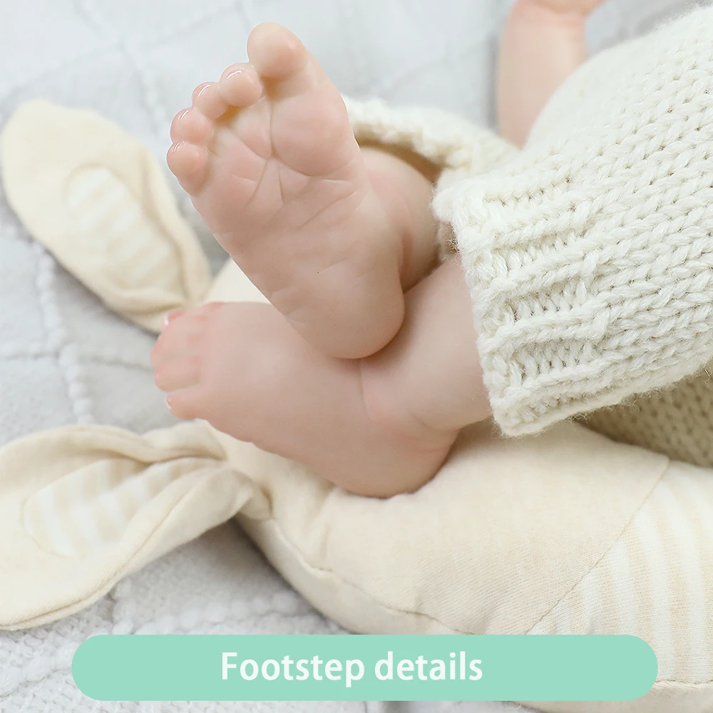 Muñeca realista de 48CM con cuerpo de vinilo de silicona suave para niña durmiente con pelo pintado a mano, colección de arte Reborn, regalos