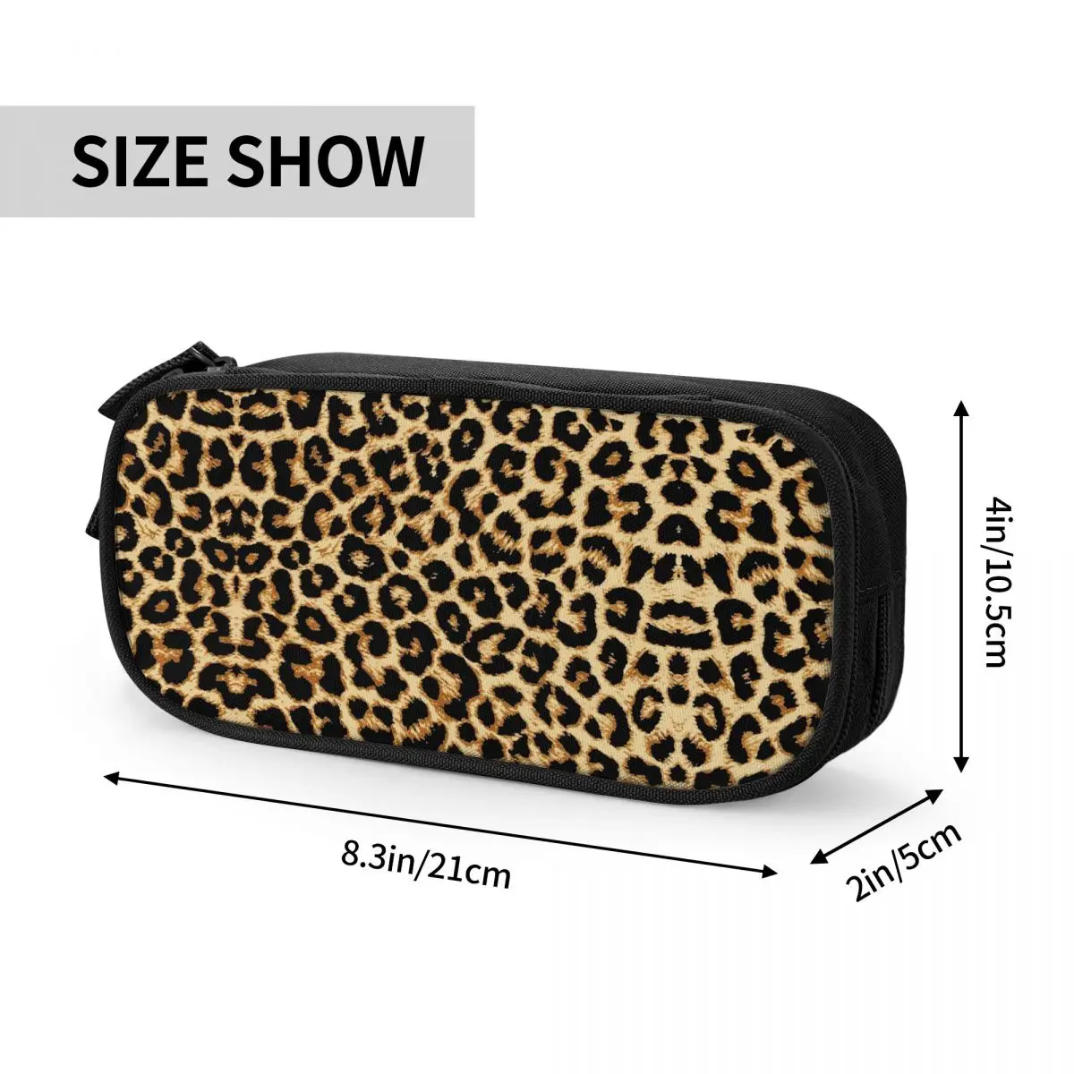 Customized Real Leopard Kawaii Pencil Case Boys Gilrs Large Capacity Sexy African Animal Fur Pencil Box Students Stationery