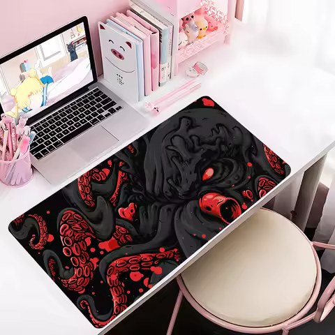 Octopus Monster Mousepad Large Anti-Slip Mouse Pad Stitched Edges Mat Durable Desk Laptop Gaming​ Keyboard Pad XXL 900x400mm