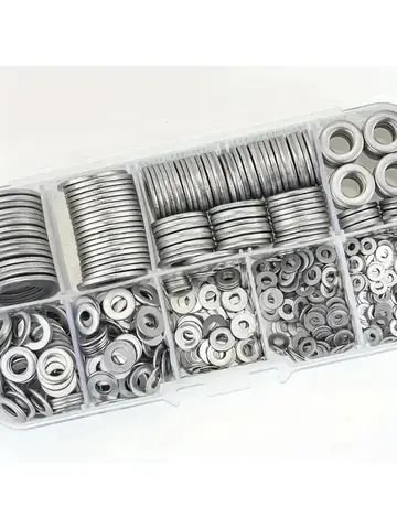 360pcs 304 Stainless Steel Flat Washers Set, Perfect For Home Decor, Factory Repair, Kitchens, Shops & More