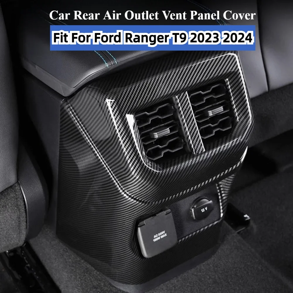 Carbon Fiber Car Rear Air Outlet Vent Panel Cover Trim Fit For Ford Ranger T9 2023 2024 Interior Accessories