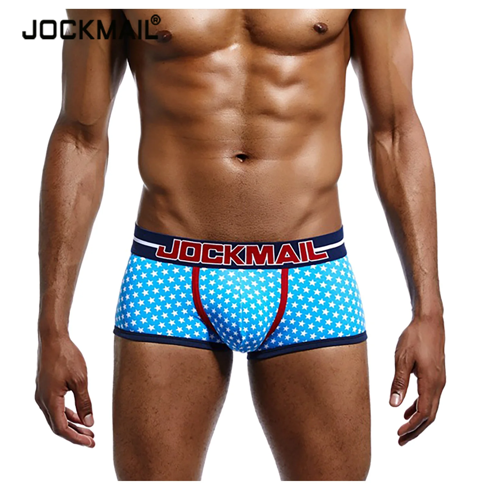 

JOCKMAIL Fashion Star Print Boxers For Men Stretch Underwear Sport Fitness Underpants Breathable Soft Panties Male Bikini Brief