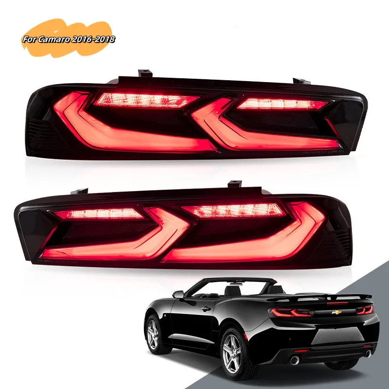 

Fit for Chev-ro Camaro 2016-2018 US Version Rear Tail Light Modification Stop Lamp Red and Smokey Housing