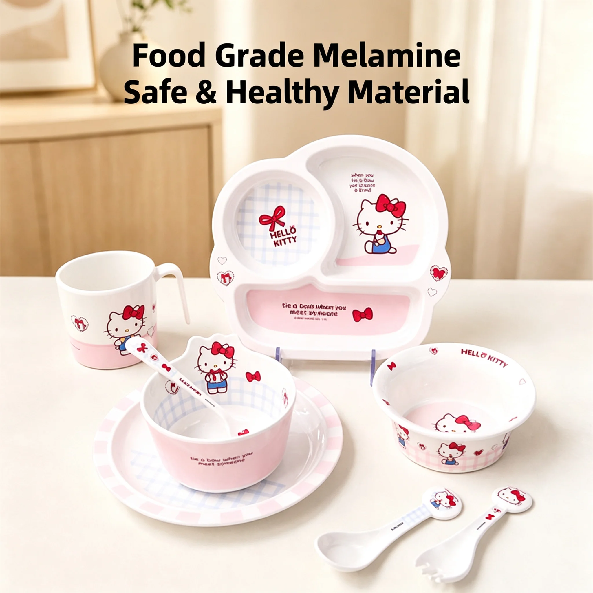 Food & Snacks Colouring Book - Sanrio Hello Kitty Kinder-Geschirr aus lebensmittelechtem