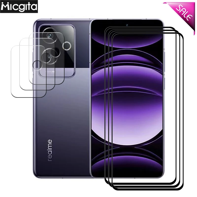 9H Tempered Glass Film For Realme GT6 China Screen Protector Shockproof Anti-Scratch GT6 Soft Fiber Camera film