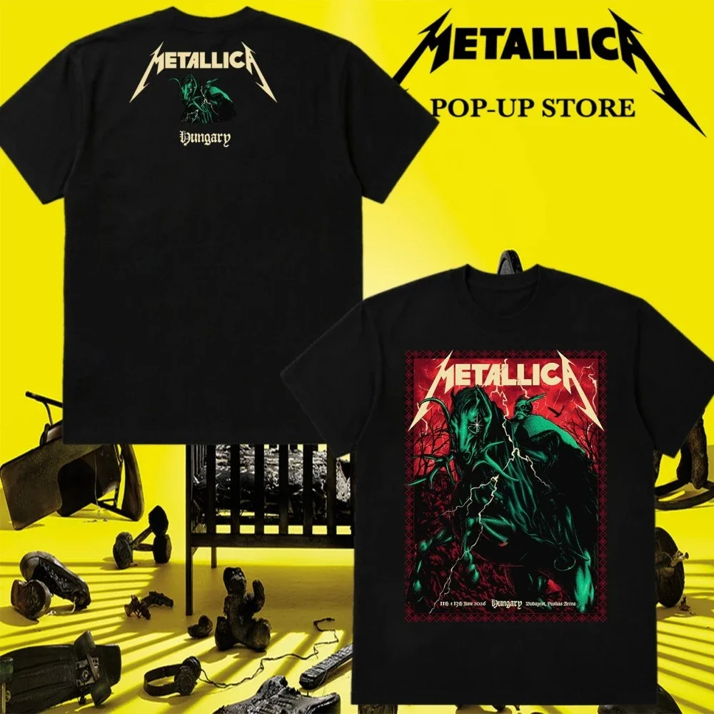 2026 Metallica 2026 Blood Drive Las Vegas T Shirt Double Sided Print Unisex Heavy Metal Rock Band Short Sleeve Cotton Tee