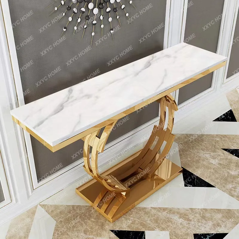 

H Light Luxury Metal Titanium Gold Stainless Steel Electroplating Xuan Guan Tai Modern Home Entry