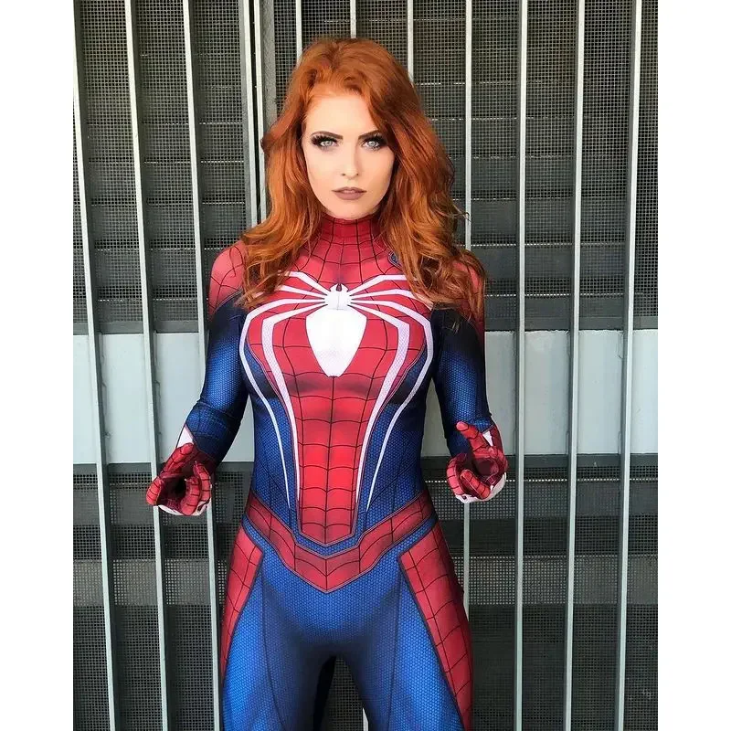 Halloween Woman Girls PS4 Game Spidercosplay Costume Bodysuit Zentai Suit Adult Kids Jumpsuit