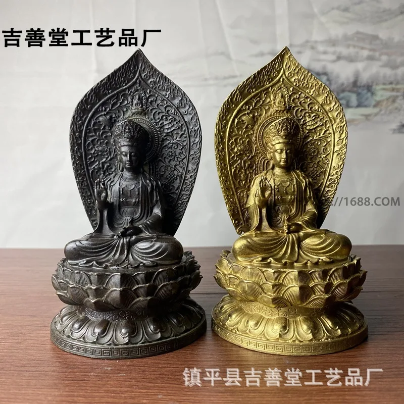 

Guanyin Buddha Statue Ornament Antique Alloy Backlit Guanyin Buddha Statue Retro Home Desktop Decoration Guanyin Buddha Statue D