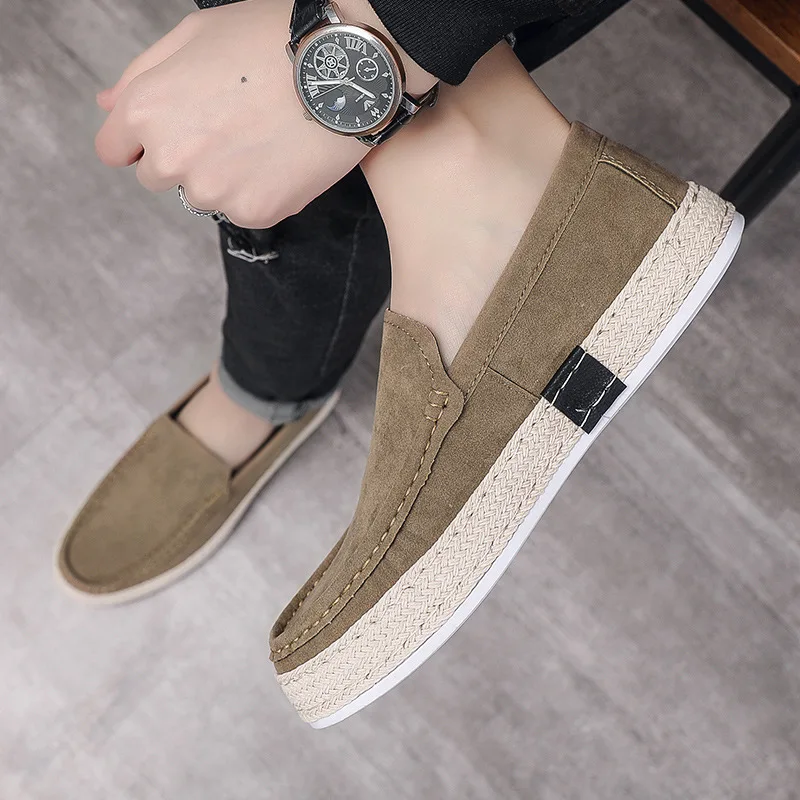 Slip on Men Casual Shoes Concise Mens Canvas Shoes Comfort Non-slip Male Moccasins New Fashion Outdoor Peas Shoes Erkek Ayakkabı