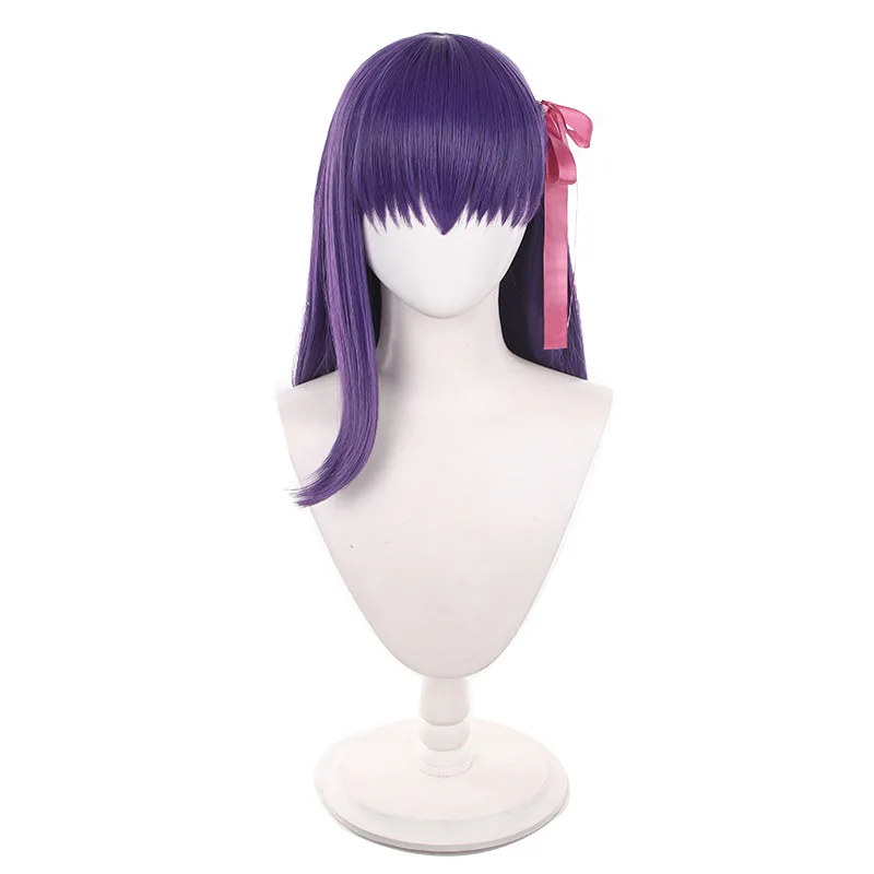 Matou Sakura Cosplay Perücken Frauen Halloween 45 cm Fate/Stay Night Cosplay Perücke Hitzebeständige Kunsthaar Party Perücke + Perückenkappe
