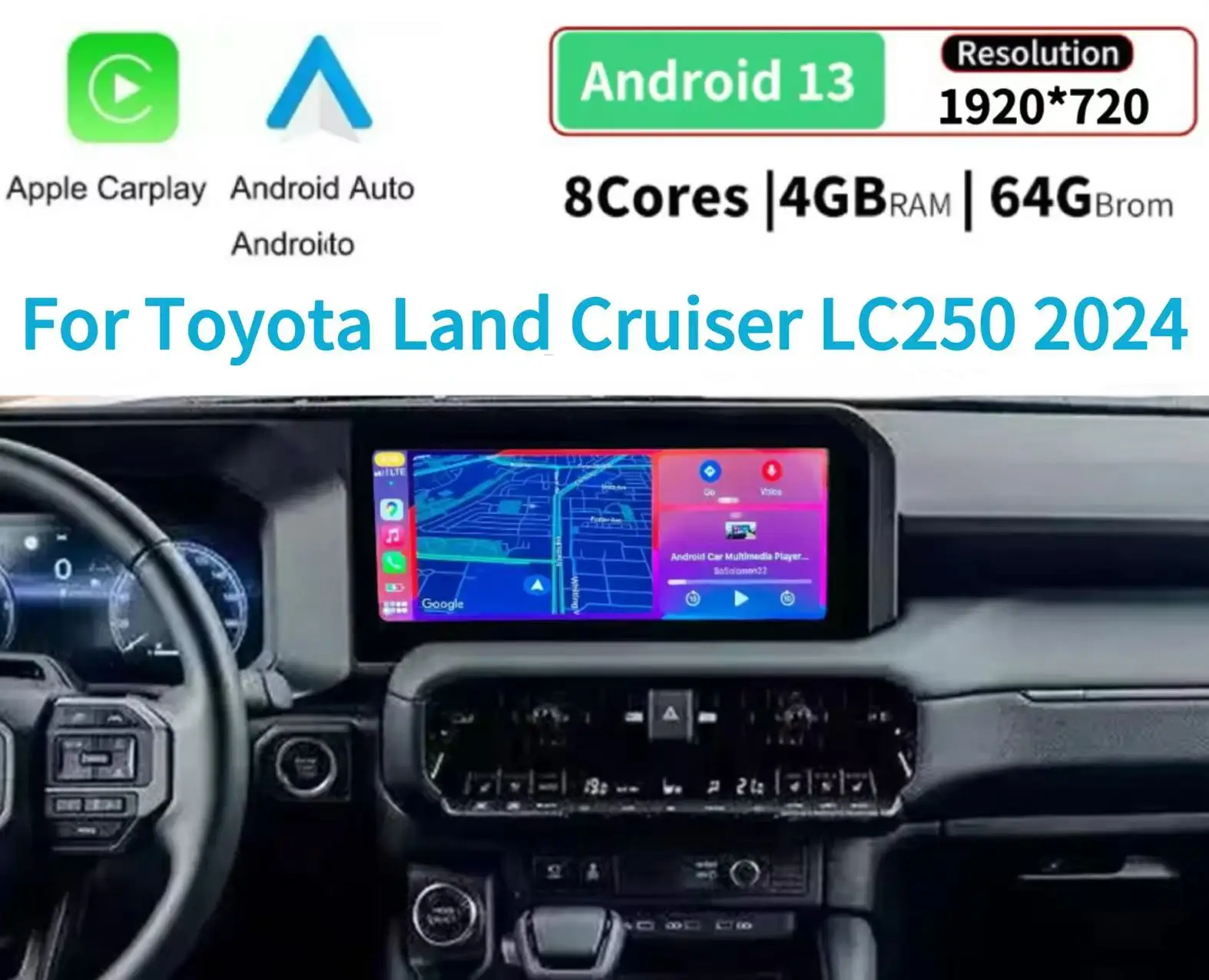 

GPS Navigation Touch Display Screen Android For Toyota Land Cruiser LC250 2024+