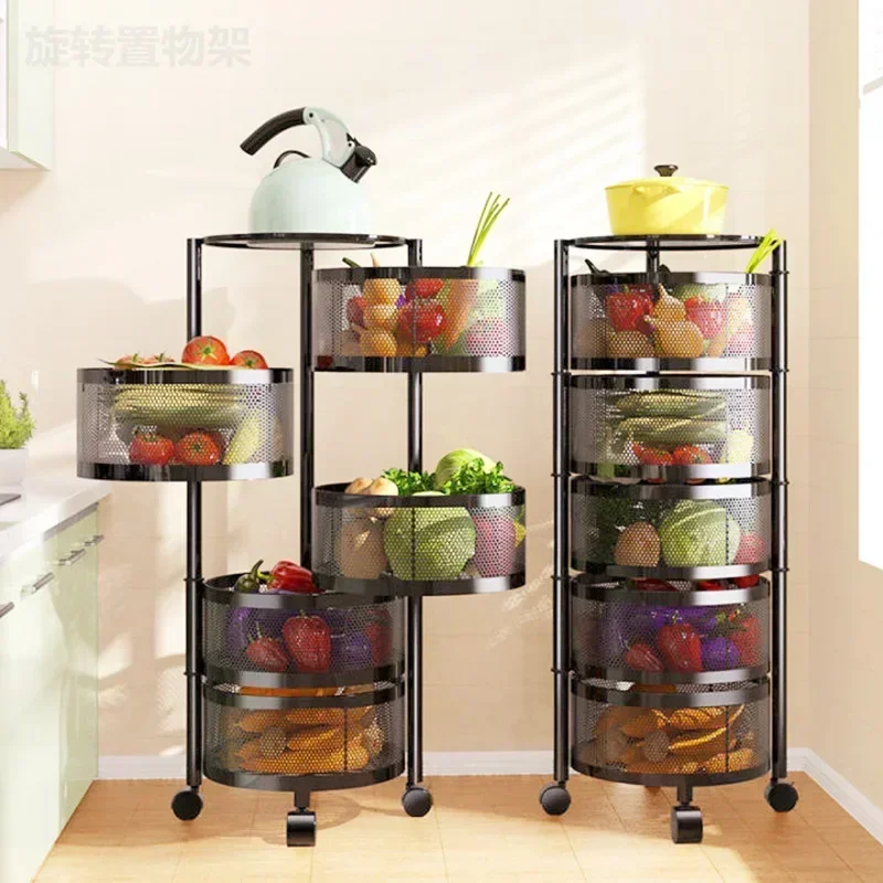 for Kitchen storage rack, vegetable and fruit storage basket, multi-layer rotatable storage rack Circular large capacity