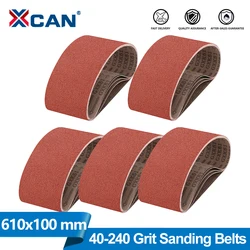 XCAN 610x100mm Abrasive Belts 5pc Sanding Belt Grit40-240 Abrasive Screen Band Sander Belt Sanding Machine Tool for Belt Grinder