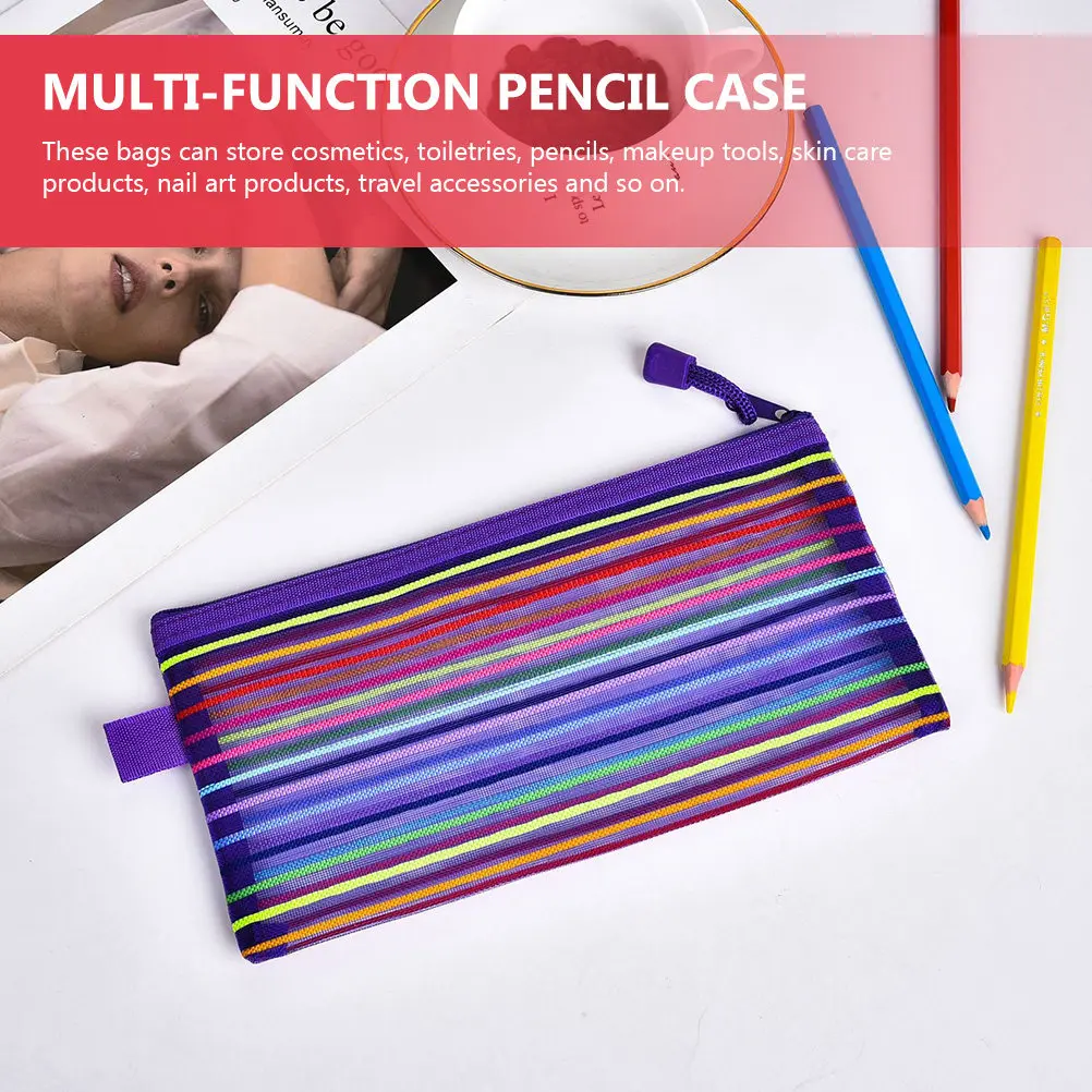 20Pcs Multi-Function Pencil Bag Large-Capacity Wear-Resistant Canvas Stationery Pouch for Students Daily Use Storage