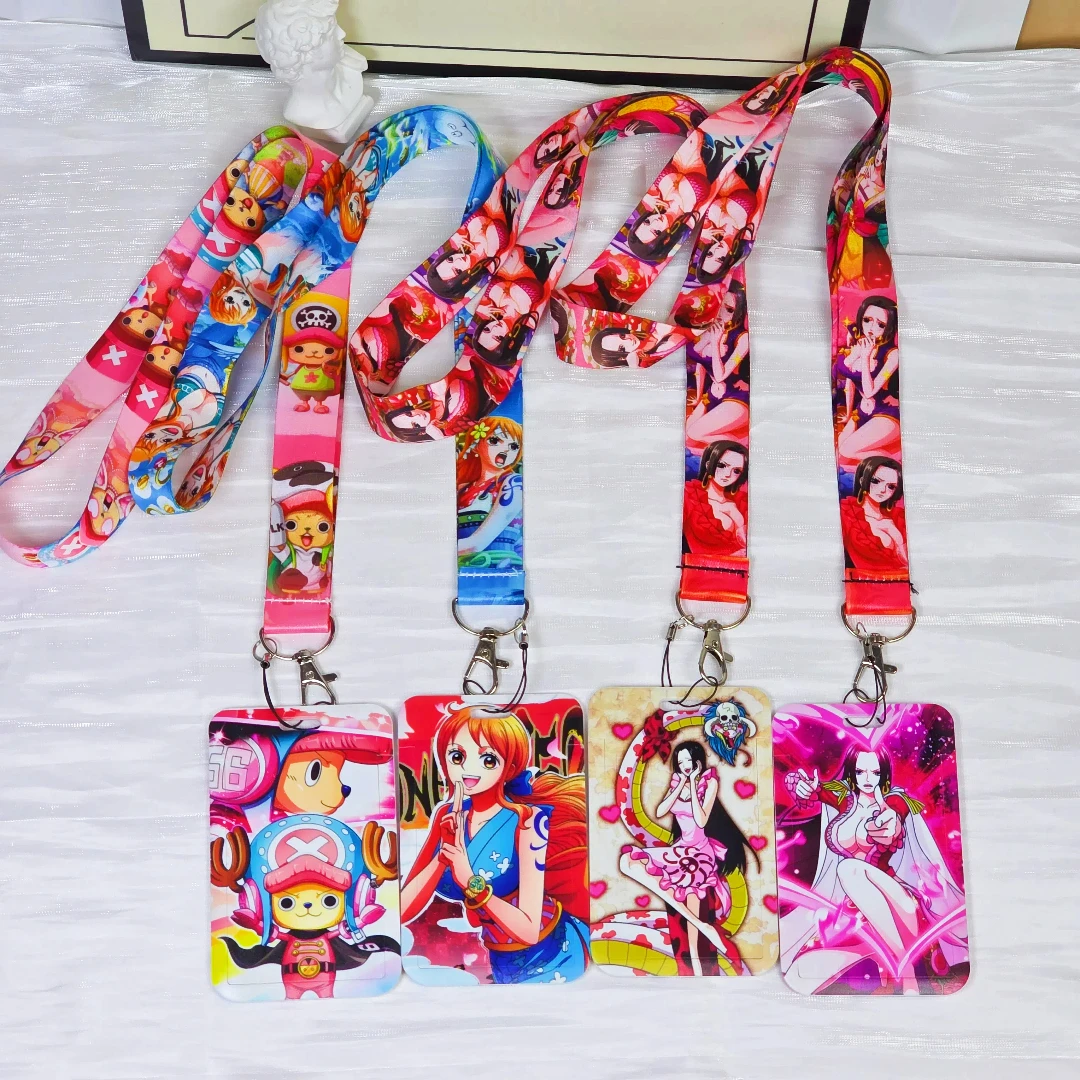 Anime Cartoon Credential Holder Keychains Neck Lanyard For Pass Card Anime Credit Card Holder Keychain Straps Wholesale