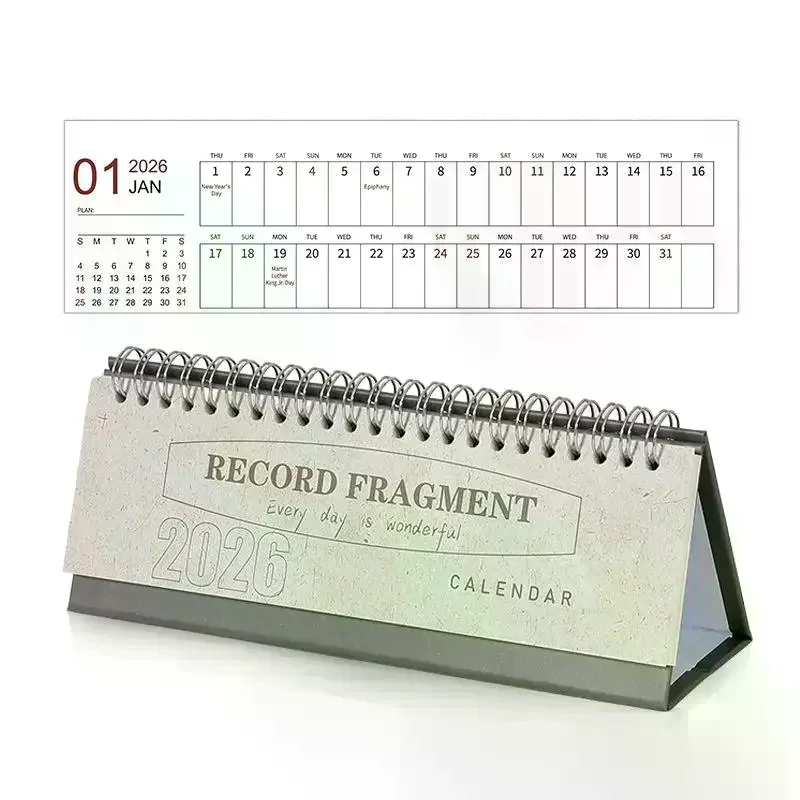 2026 Korean Calendar Simple, Fresh And Creative Desktop Decoration Plan Check In Notebook
