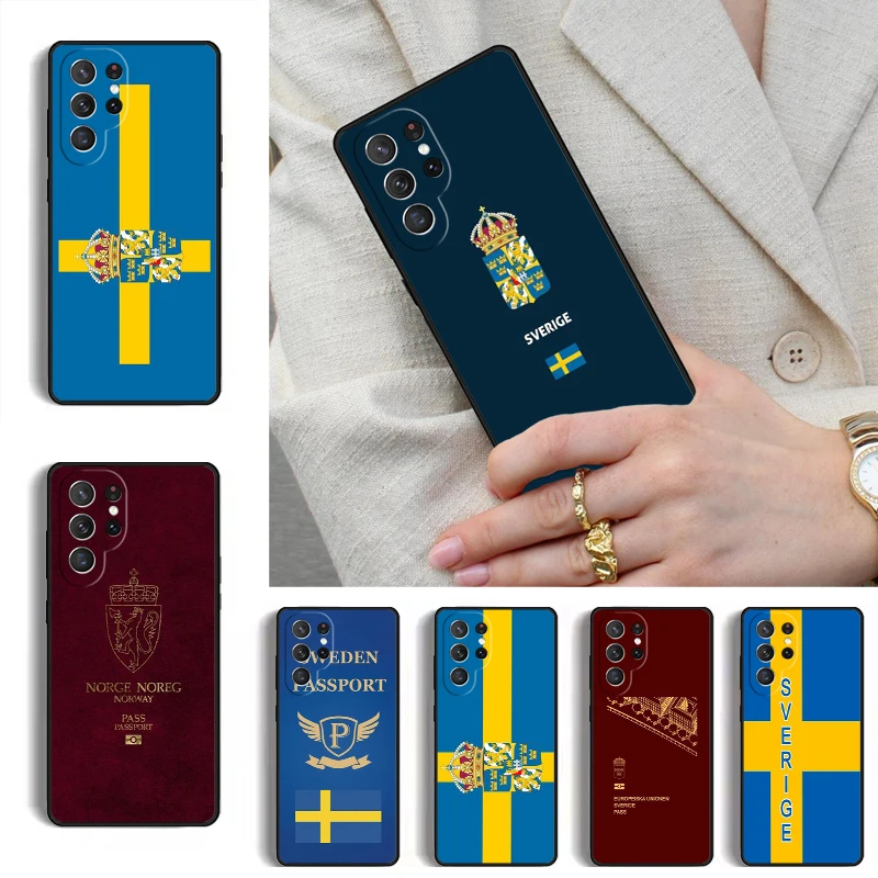 Sweden Passport Phone Case for Samsung Galaxy S26 S25 Ultra S24 S23 S22 S21 Plus Note 10 Bumper Cover
