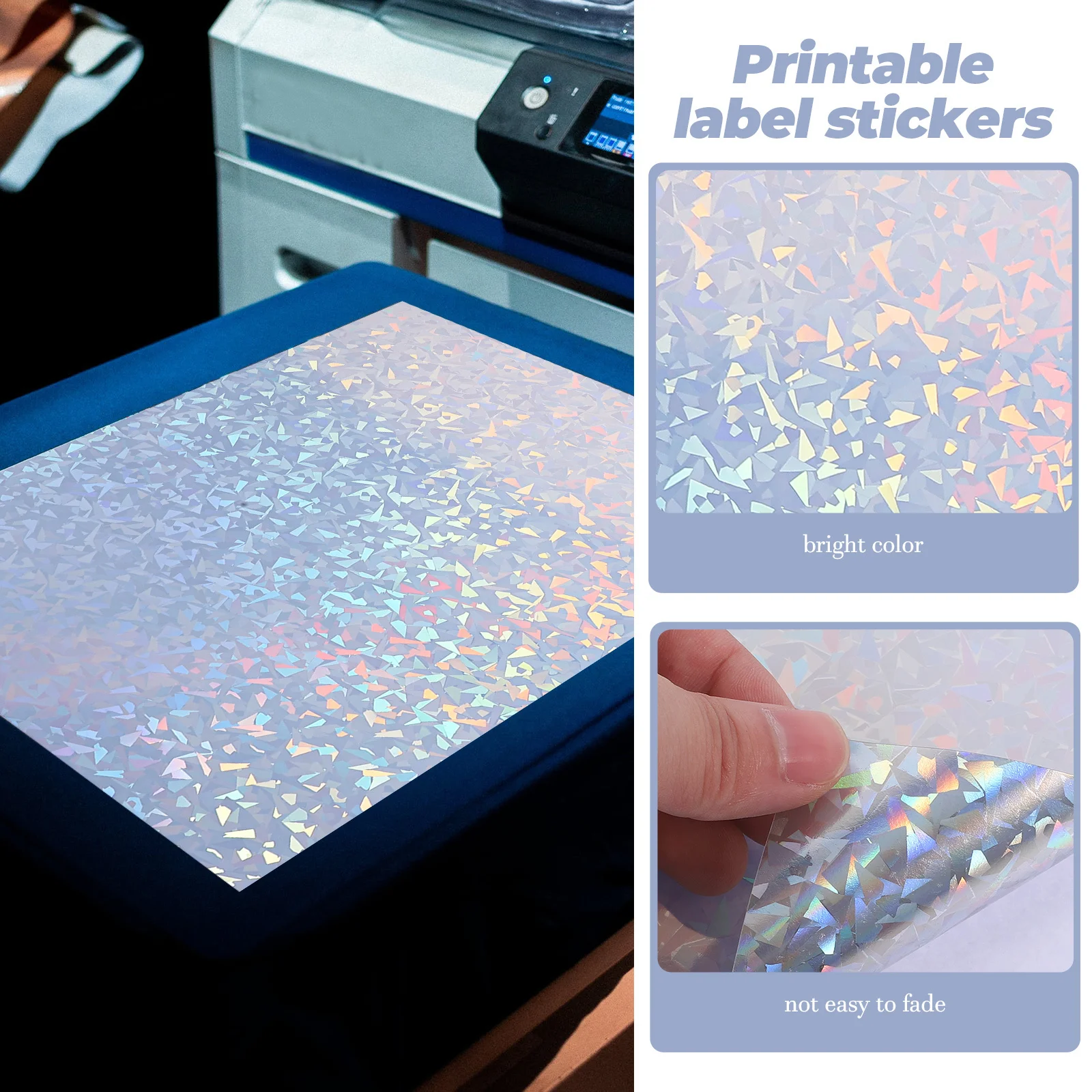 20 Sheets Printable Waterproof Self-adhesive Printing Paper Sticky Labels The Pet for Printer