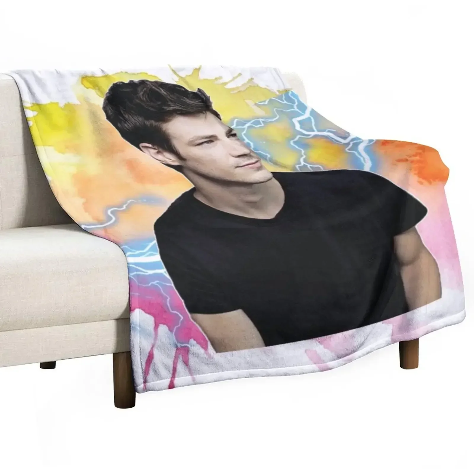 Grant Gustin Watercolour Throw Blanket Flannel warm winter Loose Blankets