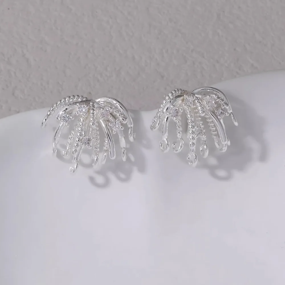 4 قطعة تصميم زهر داينتي الأذن ترصيع لصنع المجوهرات مكونات الأقراط DIY بها بنفسك النحاس 14 كيلو مطلية بالذهب اكسسوارات 15*17 مللي متر #6