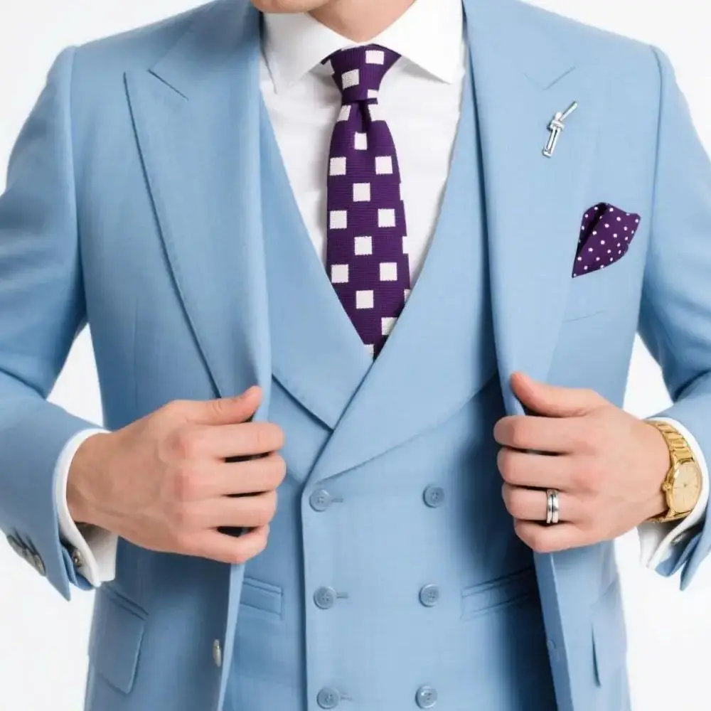 

Slim-fit conjunto de três peças estilo coreano dois botões padrinhos formal terno de negócios de casamento bonito noivo melhor h