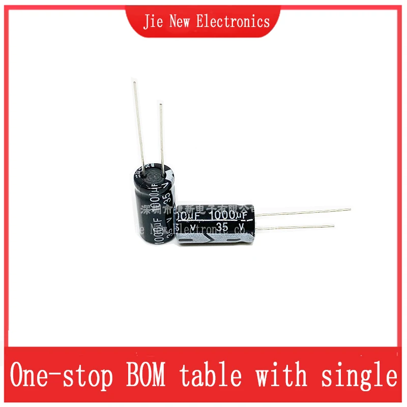 

10 шт., алюминиевый электролитический конденсатор 35 в 1000 мкФ 10*20 мм мкФ 35 в 10*20