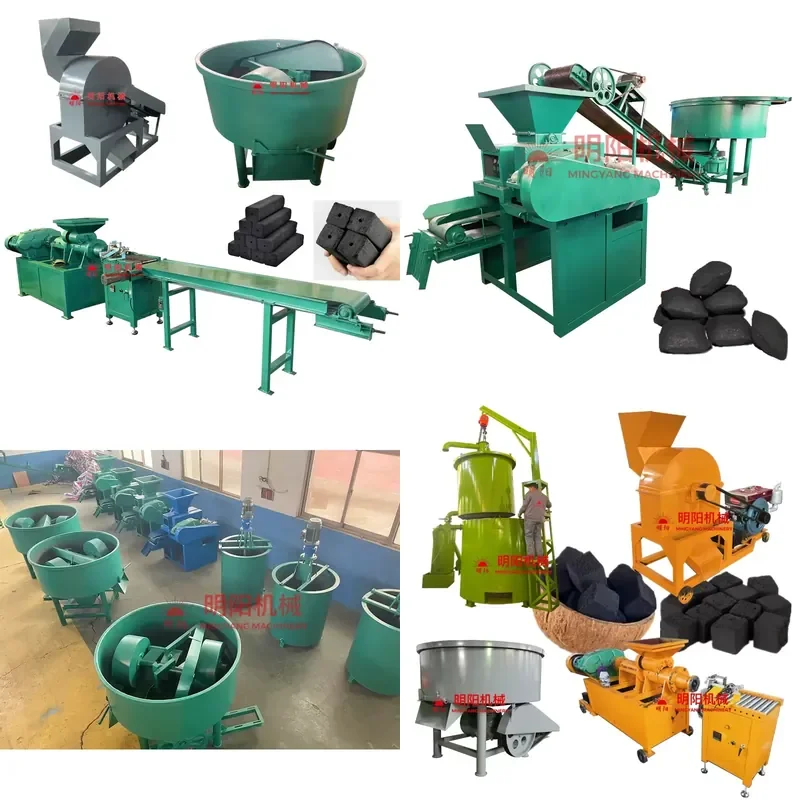 2026 CE Charcoal Compress Production Line 600kg/h Mixer Coconut Shell Charcoal Crusher Machine