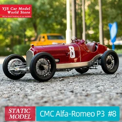 クラシックなメタルモデルの車,cmc 1/18 alfa-romep3 nuvolari gewinner gp italien 1932 #8