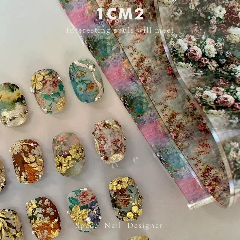 1 Caixa de Folhas de Unha com Estampa Floral Xadrez para Transferência, Sliders Florais, Adesivos de Unha Borboleta, Decorações de Unha com Flores Desabrochando
