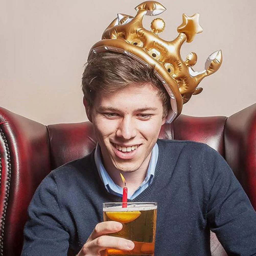 Inflatable Queen Crown ตกแต่งของเล่นเด็กจําลองเด็ก Happy วันเกิดตกแต่ง