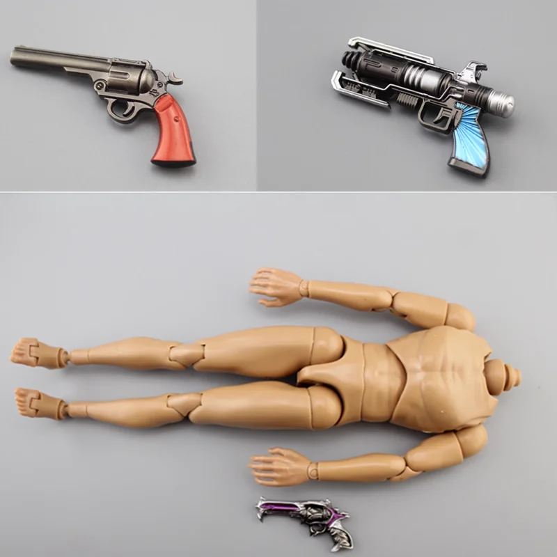 Modelo de pistola a escala 1:6, PVC/Metal fundido a presión, destructor Revolver para figura de acción de 12 pulgadas, accesorio corporal, juguetes de colección DIY, ventilador